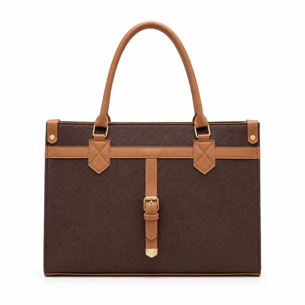 Classic Brown Leather Tote Bag.webp