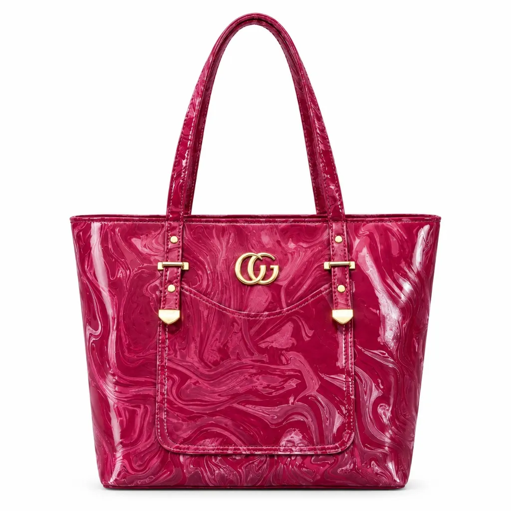 Glossy Magenta Marble Tote Bag (1).webp