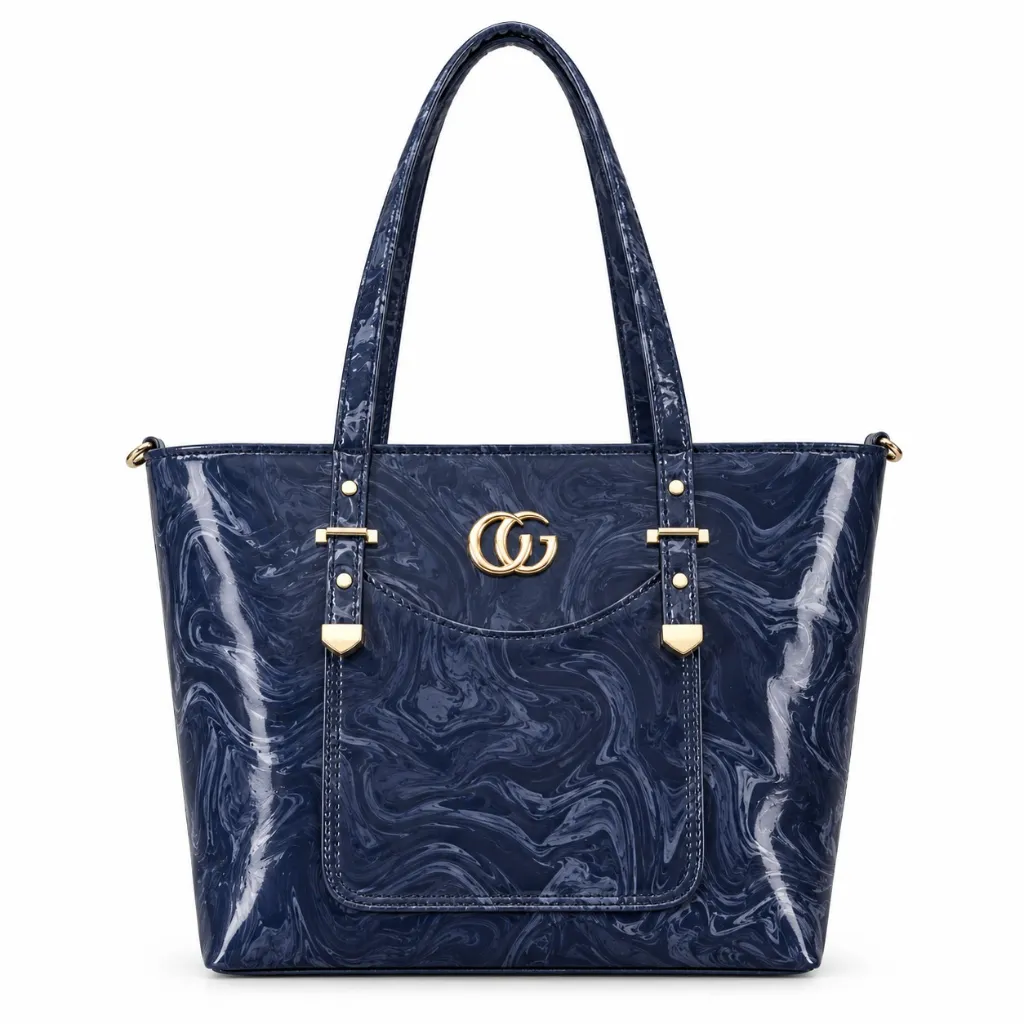 Glossy Navy Tote with Gold GG Hardware (1).webp