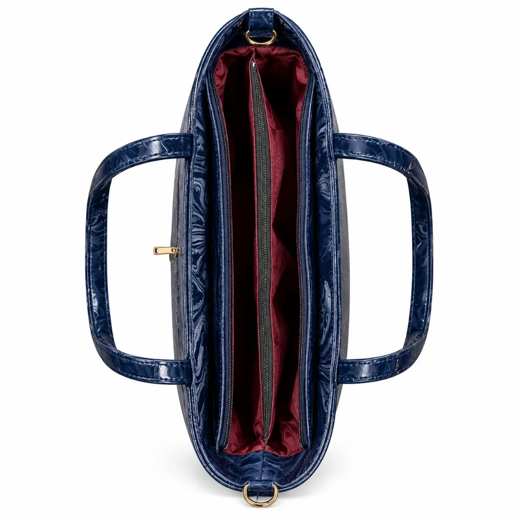 Navy Marbled Tote with Burgundy Interior (1).webp