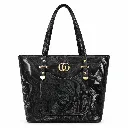 Glossy Marbled Black Tote with Gold GG Emblem (1).webp