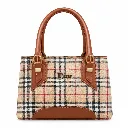 Classic Plaid Leather-Trimmed Handbag.webp