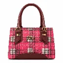 Red Plaid Dior Satchel with Gold Hardware.webp