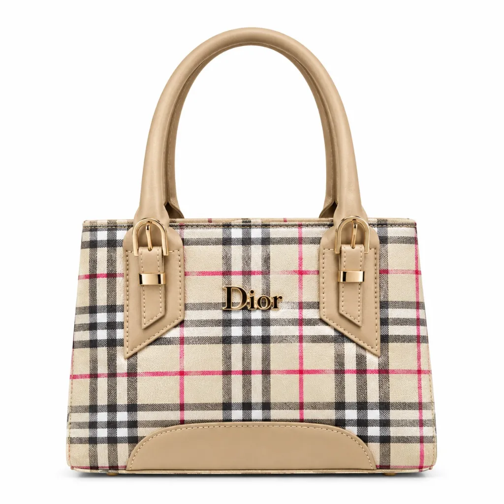 Luxury Plaid Dior Tote Bag.webp